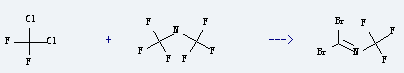 Dichlorodifluoromethane is used to produce trifluormethyl-dibrom-methylenimin by reaction with bis-trifluoromethyl-amine.